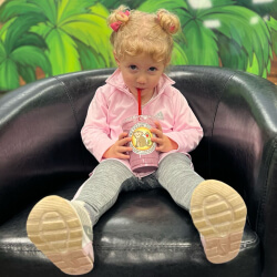 baby girl drinking healthy smoothies