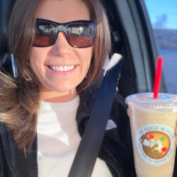 Customer happy drinking healthy protein shakes