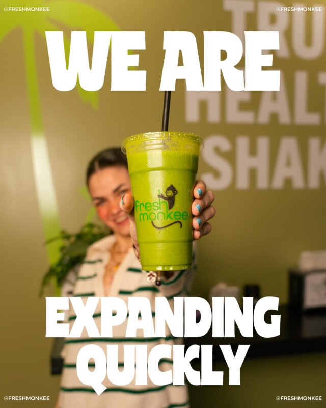 We believe protein shakes should be fresh, healthy, delicious and everywhere🧋💚
Thats why we’re expanding Fresh Monkee with new franchises across the US🇺🇸
