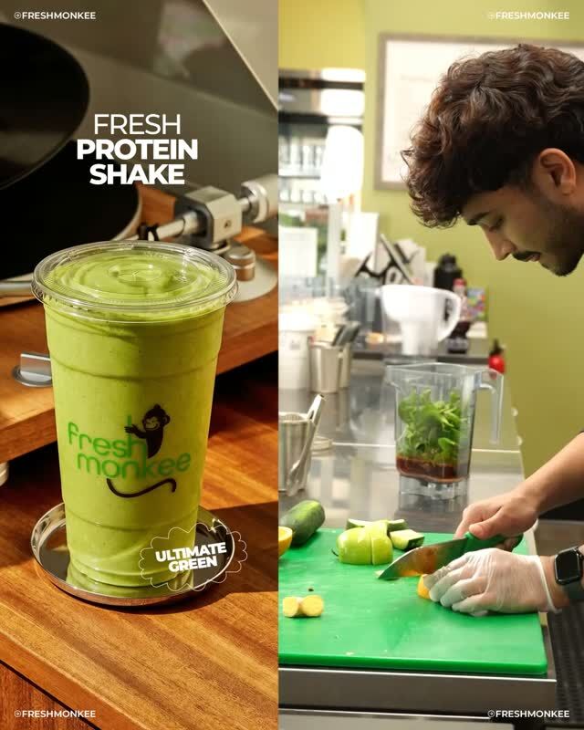 Every Ultimate Green is made fresh, right in front of you.

Real spinach. Real fruit. Real protein. No shortcuts. Just ingredients that actually do something for your body.

Feel healthy. Feel strong. Feel the difference.🧋🐒